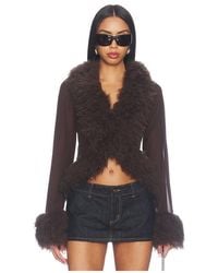 AFRM - X Revolve Simone Faux Fur Cardigan - Lyst
