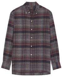 Beams Plus - Open Collar Brushed Satin Plaid Shirt - Lyst