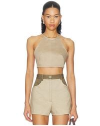 Matthew Bruch - Tie Halter Crop Top - Lyst