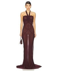 Atlein - Halter Neck Ruched Gown - Lyst