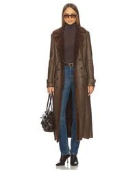Bardot - Faux Leather Trench Coat - Lyst