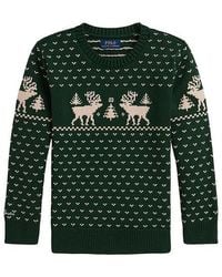 Polo Ralph Lauren - Long Sleeve Intarsia Reindeer Sweater Coverall - Lyst