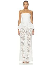 PATBO - Gal Embroidery Peplum Maxi Dress - Lyst