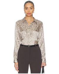 L'Agence - BLOUSE À MANCHES LONGUES TYLER en Light Grey - Lyst
