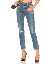 GRLFRND Vaqueros ajustados de tiro alto karolina karolina - Azul