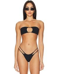 Indah - Janice Solid Smocked Bandeau Bikini Top - Lyst