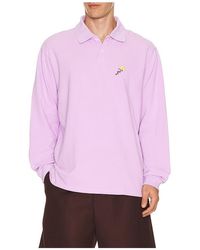 vowels - Long Sleeve Pique Polo - Lyst