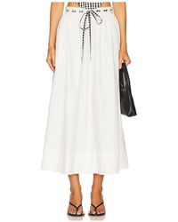 For Love & Lemons - Georgia Poplin Midi Skirt - Lyst