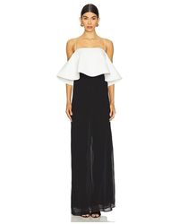 Lovers + Friends - Vestido Largo Isabela En Color Negro, Blanco Talla En - Lyst