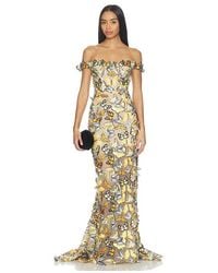 Bronx and Banco - Bella Butterfly Jasmine Off The Shoulder Gown - Lyst
