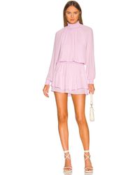 Krisa Turtleneck Ruffle Skirt Dress - Pink