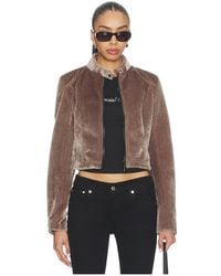 CULTNAKED - Faux Fur Motorsport Jacket - Lyst