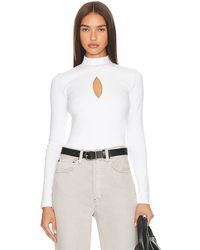 RE/DONE - Keyhole Mock Neck Top - Lyst