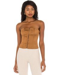 GUIZIO - Satin Corset Top - Lyst