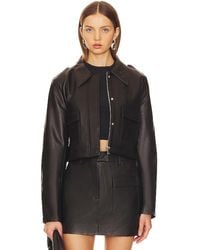 AEXAE - Leather Cropped Jacket - Lyst