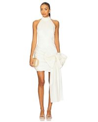 ROTATE BIRGER CHRISTENSEN - Vestido Con Lazo De Satén En Color Ivory Talla (También En 34, 36, 38, 42, 44) - Lyst