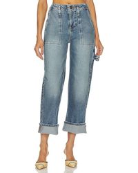 Free People - JEAN TAILLE MOYENNE À REVERS MAJOR LEAGUES - Lyst