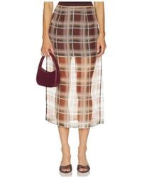 FRAME - The Plaid Organza Skirt - Lyst