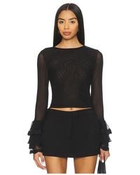 Alice + Olivia - Top Manga Larga Delaina En Color Negro Talla (También En M, S, Xs) - Lyst