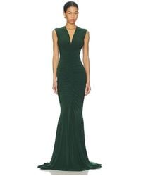 Norma Kamali - X Revolve Sleeveless Deep V Neck Shirred Front Fishtail Gown - Lyst