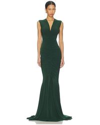Norma Kamali - X Revolve Sleeveless Deep V Neck Shirred Front Fishtail Gown - Lyst