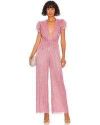 COMBISHORT YAEL Mousseline de soie MISA Los Angles en coloris Rose Femme Vêtements Combinaisons Combishorts 
