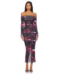 Nicholas - Oaklyn Off Shoulder Shirred Midi Dress - Lyst