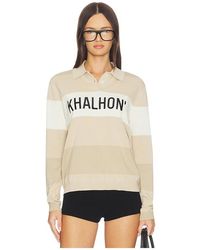 Khalhon - Coastal Stripe Knit Polo Top - Lyst