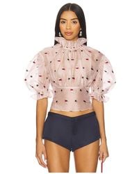 YUHAN WANG - Floral Jacquard Blouse En Color Crema Talla (También En M, S, Xl) - Lyst