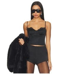 Alice + Olivia - Nila Cutaway Lace Seamed Corset Top - Lyst