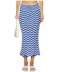 Agua Bendita - X Revolve Mira Midi Skirt En Color Azul Talla (También En M, S, Xl, Xxl) - Lyst