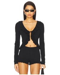 MAJORELLE - Layilah Ruffle Cardigan - Lyst