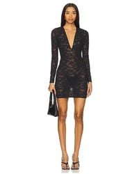 Fleur du Mal - Le Stretch Lace Deep Plunge Mini Dress - Lyst