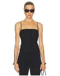 Rag & Bone - Camiseta Sin Mangas Con Cuello Cuadrado Y Botones Irina En Color Negro Talla (También En 00, 2, 4, 6, 10) - Lyst