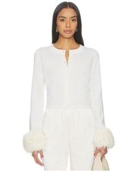 Alice + Olivia - Dollie Faux Fur Cuff Cardigan - Lyst
