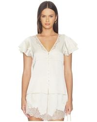 Citizens of Humanity - Lola Flutter Lace Sleeve Top - Lyst