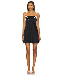 Alice + Olivia - Morgan Babydoll Mini Dress With Bow Dtl - Lyst