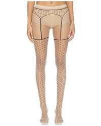 Wolford - Dotted Garter Belt Tights - Lyst