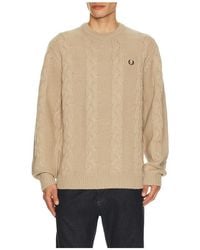 Fred Perry - Chunky Cable Knit Jumper - Lyst