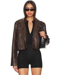 superdown - Blakely Faux Leather Jacket - Lyst