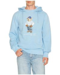 Polo Ralph Lauren - Long Sleeve Vintage Fleece Novelty Denim Bear Hoodie - Lyst