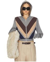 Helsa - Keeghan Color Block Knit Zip Hoodie - Lyst