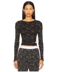 Alexander Wang - Camiseta Con Cuello Redondo Y Manga Larga Bodywear En Color Negro Talla (También En Xs) - Lyst