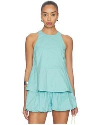 ALIGNE - Carlos Poplin Peplum Top - Lyst