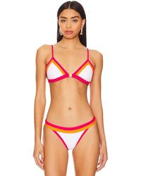 MILLY - Cabana Amalfi Color Block Bikini Top - Lyst