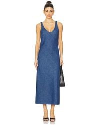 LNA - Slip Dress Aus Denim Mit V-Ausschnitt - Lyst
