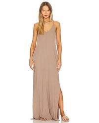Bobi Knit Slit Maxi Skirt in Blue Lyst