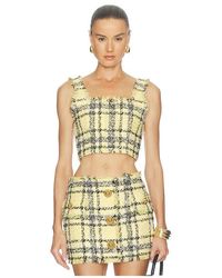 Balmain - Glitter Tweed Tartan Top - Lyst