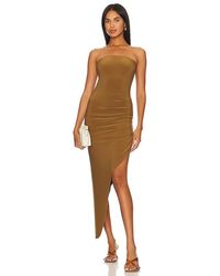 Norma Kamali - Strapless Side Drape Gown - Lyst