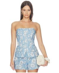 Generation Love - Quinn Floral Linen Bustier Top - Lyst